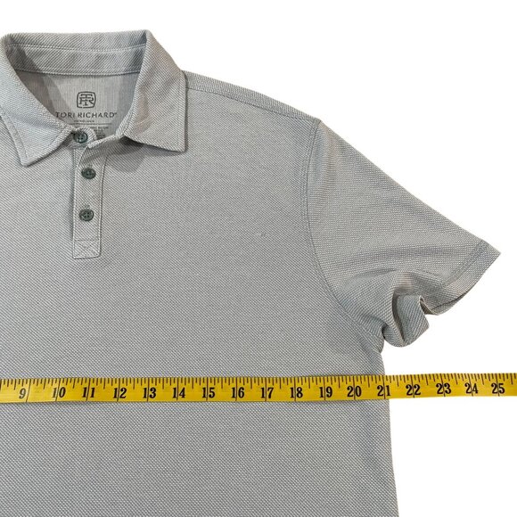 Tori Richard Men's Gray Polo Golf Shirt Medium Cotton & Polyester Blend Honolulu - Picture 3 of 5